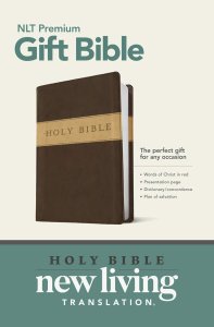NLT Premium Gift Bible, Brown & Tan, Leatherlike, Red Letter, Presentation Page, Dictionary, Concordance, Introduction to the Bible, Plan of Salvation