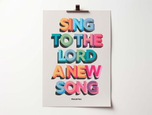 Sing to the LORD a new song. A4 poster. Psalm 96 verse 1