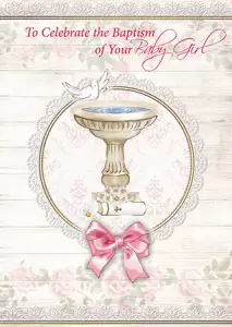 Card/Baptism of your Baby Girl with Insert