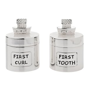 Hello Baby Silverplated Tooth & Curl Set Noah's Ark - Cream