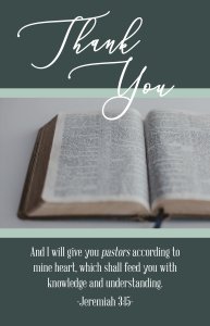 Pastor Appreciation Bulletin: Thank You (Pkg of 100)
