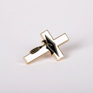 Lapel Pin Cross W/Graduation Cap Pack of 6