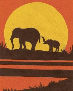 Elephants at Sunrise