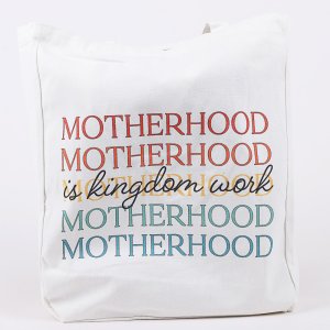 Motherhood Is Kingdom Work Cotton Tote