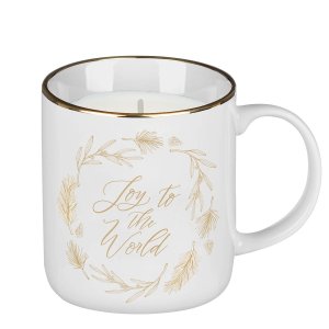 Candle in Mug Ceramic  Peace on Earth