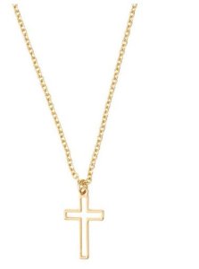 Necklace-Cutout Cross-Gold Plated (15" 2/ 2" Extender)