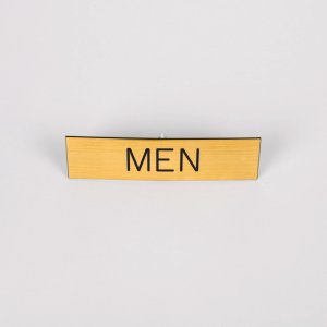 Sign Engraved Men Adhesive Back Gold