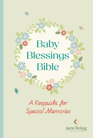 NLT Baby Blessings Bible, Keepsake Edition, Baby Green Cloth-Bound, Memory Pages, Slipcase, NLT New Living Translation, Hardback, Standard size