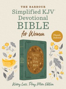 Barbour SKJV Devotional Bible for Women: Worry Less, Pray More [Thumb-Indexed]