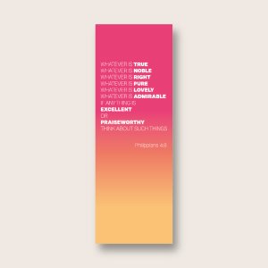 Pack of 30 Christian bookmarks. All same design. Whatever is true