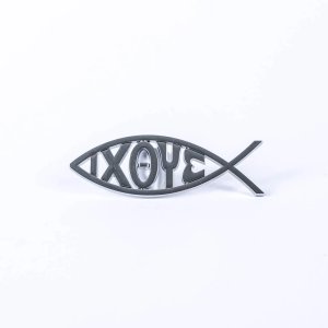 Silver Ixoye Fish Car Emblem - Pack of 6