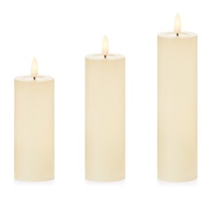 Set of 3 Cream Flickabright LED Candle