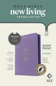 NLT Compact Giant Print Zipper Bible, Filament Enabled (LeatherLike, Diamond Lavender, Indexed, Red Letter)