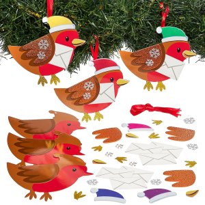 Christmas Postman Robin Decoration Kit (Pack of 6)