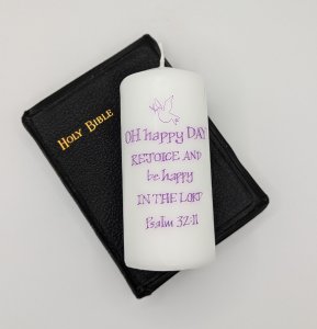 Rejoice and Be Happy In The Lord Psalm 32:11 Candle