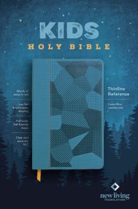 NLT Kids Bible, Thinline Reference Edition (LeatherLike, Camo Blue, Red Letter)
