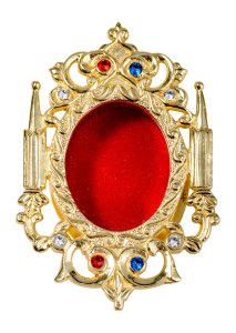 Gold Plated Wall Reliquary with Stones 8x11.5 cm