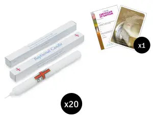 20 x Baptism Candle & 20 x Church of England Holy Baptism Certificate