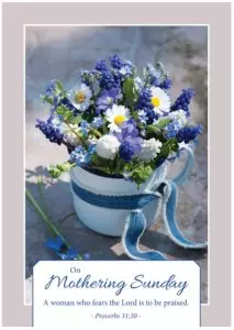 On Mothering Sunday - Postcard Blue (Pack of 24)