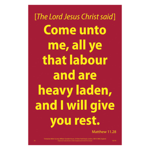 Waterproof Scripture Poster: Mat. 11.28