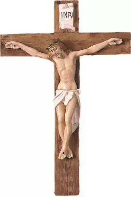 Resin Hanging Crucifix 17 3/4 inch