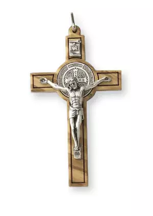 Benedict Crucifix/Olive Wood - 3 inch