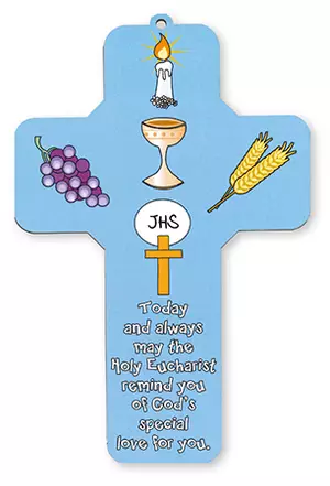 Communion Symbolic 7 1/4 inch Wood Cross