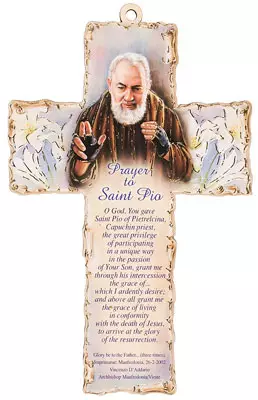 Wood Cross 6 inch/Saint Pio