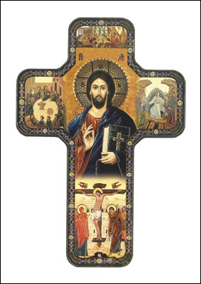 Wood Icon Cross 7 inch/Teaching Christ