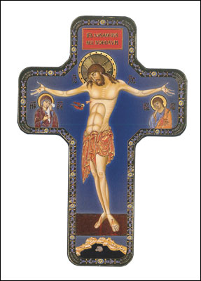 Wood Icon Cross 7 inch/Crucifixion