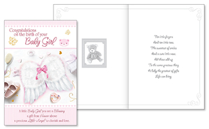 Congratulation On Your Baby Girl - Single Card with Insert