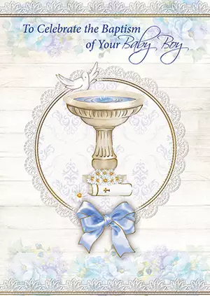 Card/Baptism of your Baby Boy with Insert