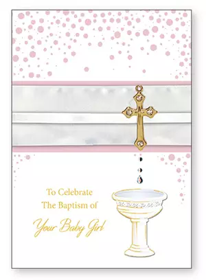 Card/On Your Baptism-Girl/3 Dimensional