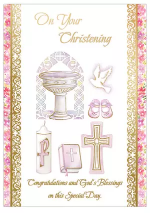 Card/Christening of your Baby Girl with Insert