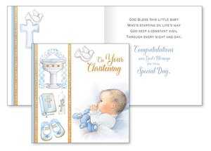 Baby Boy Christening Card