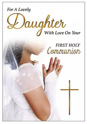 Praying Girl's Communion Card
