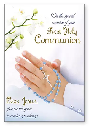 Boy's Communion Card with Insert