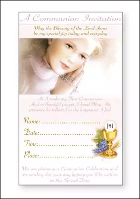 Girl's Communion Invite Card
