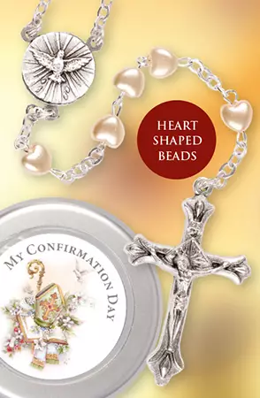 Imitation Pearl Confirmation Rosary