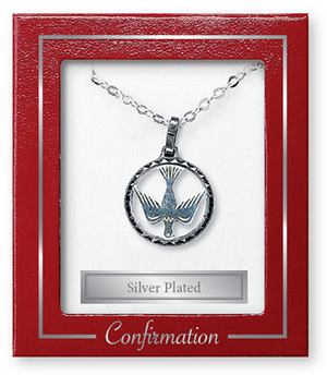 Circle Shaped Confirmation Silver Plated Necklet