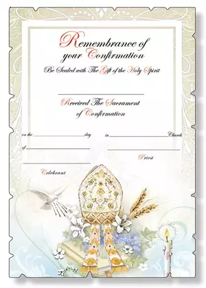 White and Blue Confirmation Certificate
