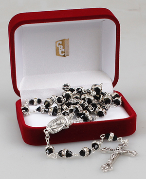 Black Glass Rosary
