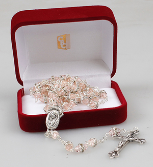 Pink Glass Rosary