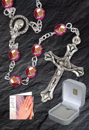 Glass Rosary - Colour: Ruby