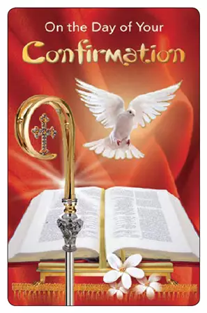 Confirmation Symbolic Red Prayer Card