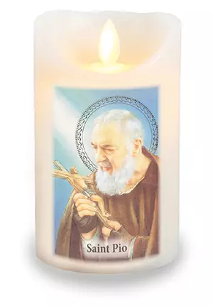 LED Candle/Scented Wax/Timer/Saint Pio