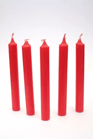Single Christingle Candle - Red - 4.5"