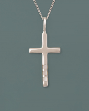 Silver Cross Inlaid with Mother of Pearl Pendant