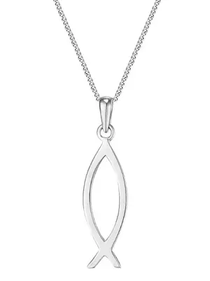 Sterling Silver Ichthys Fish Pendant