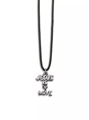 Jesus is Love' pendant on Leather Cord